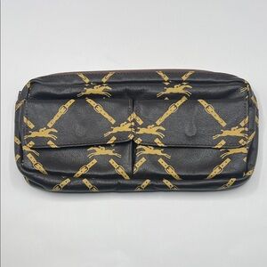Longchamp Black and Gold Pouch
